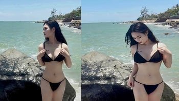 Красивая девушка Дао Ви демонстрирует свой красивый белый розовый