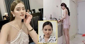 Красивая девушка стимулируется своим парнем
